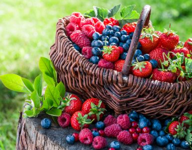 A basket of berry fruits