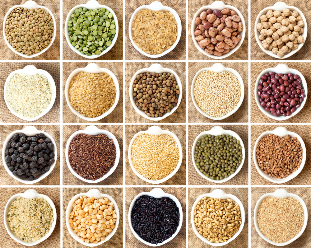 A range of grains and pulses