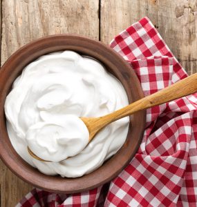 A bowl of natural yoghurt