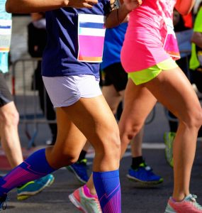 close up of runners in the marathon