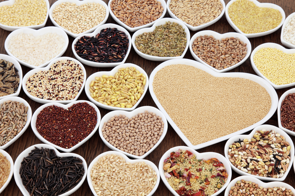 A range of whole grains