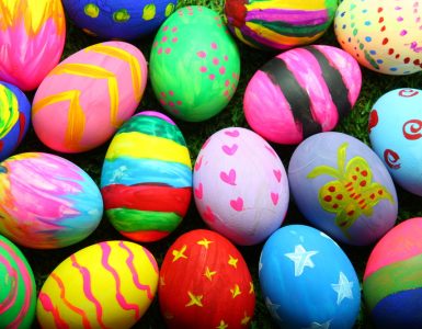A range of colourful Easter eggs