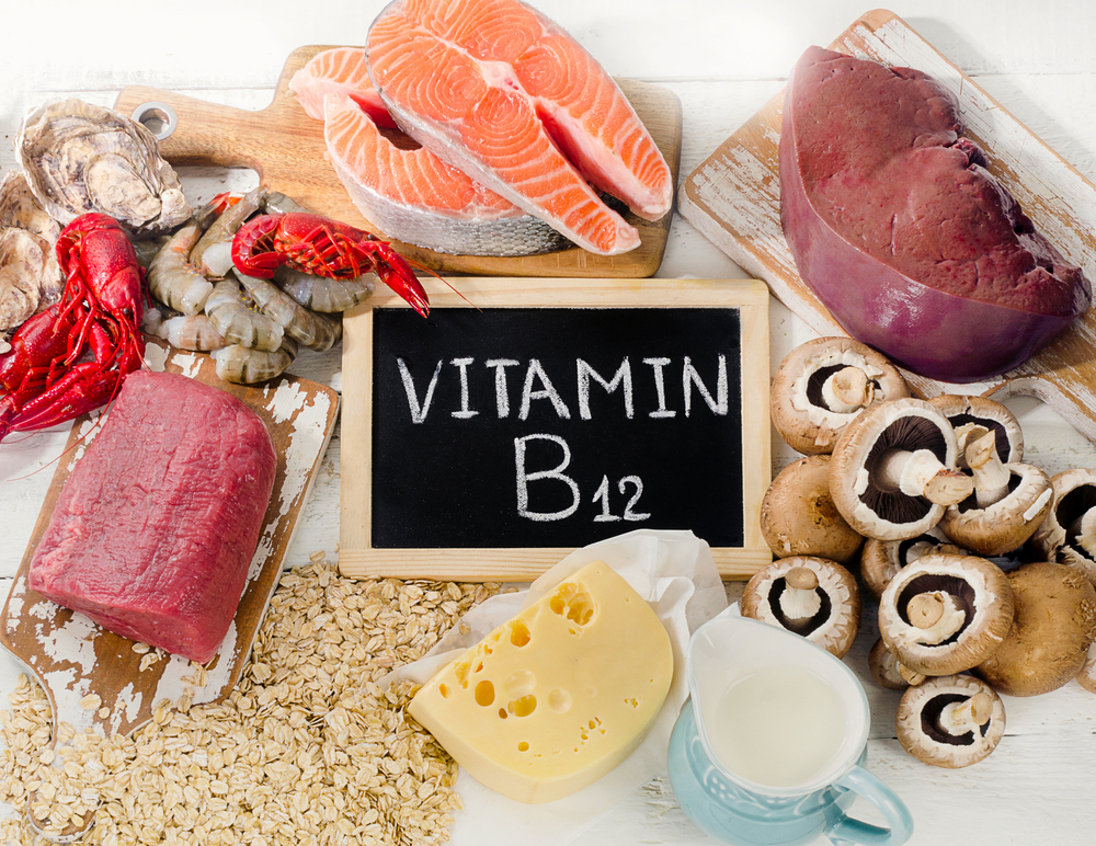 A range of foods containing Vitamin B12