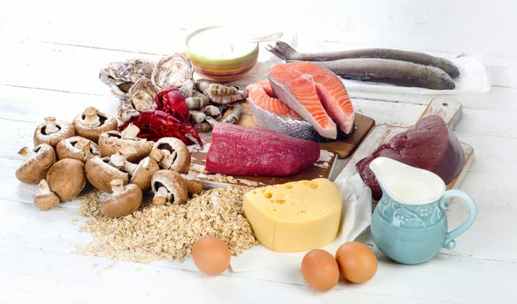 A range of foods containing Vitamin B12