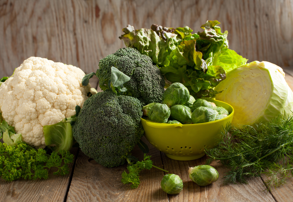 A selection of green cruciferous vegetables