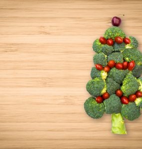 A christmas tree made out of broccoli florets