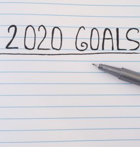 Diary with 2020 goals written in