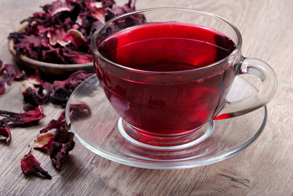 A cup of hibiscus tea