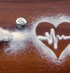 Salt making the shape of a heart