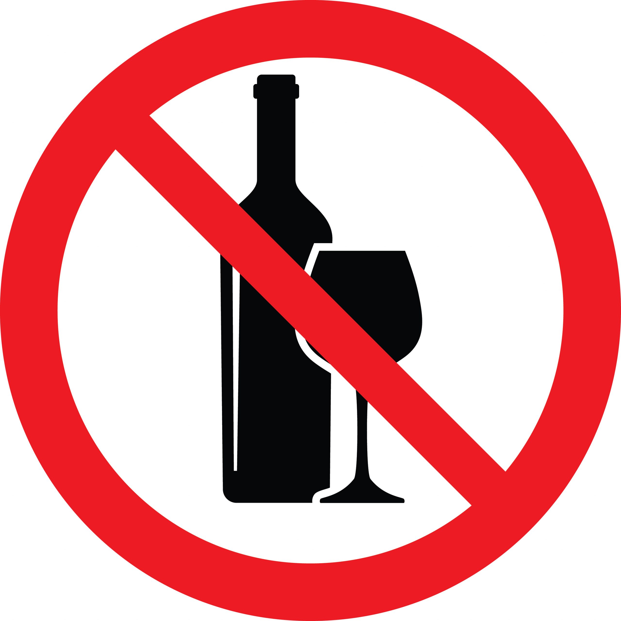 A symbol to represent no alcohol