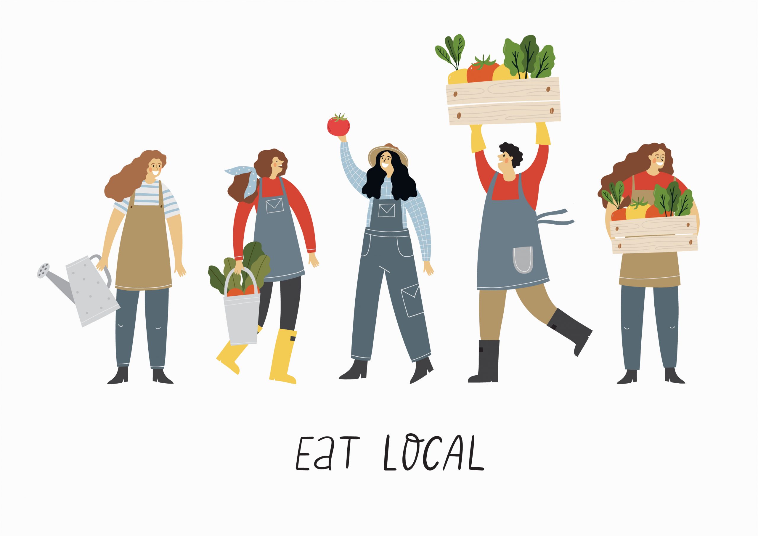 A graphic to demonstrate eating locally