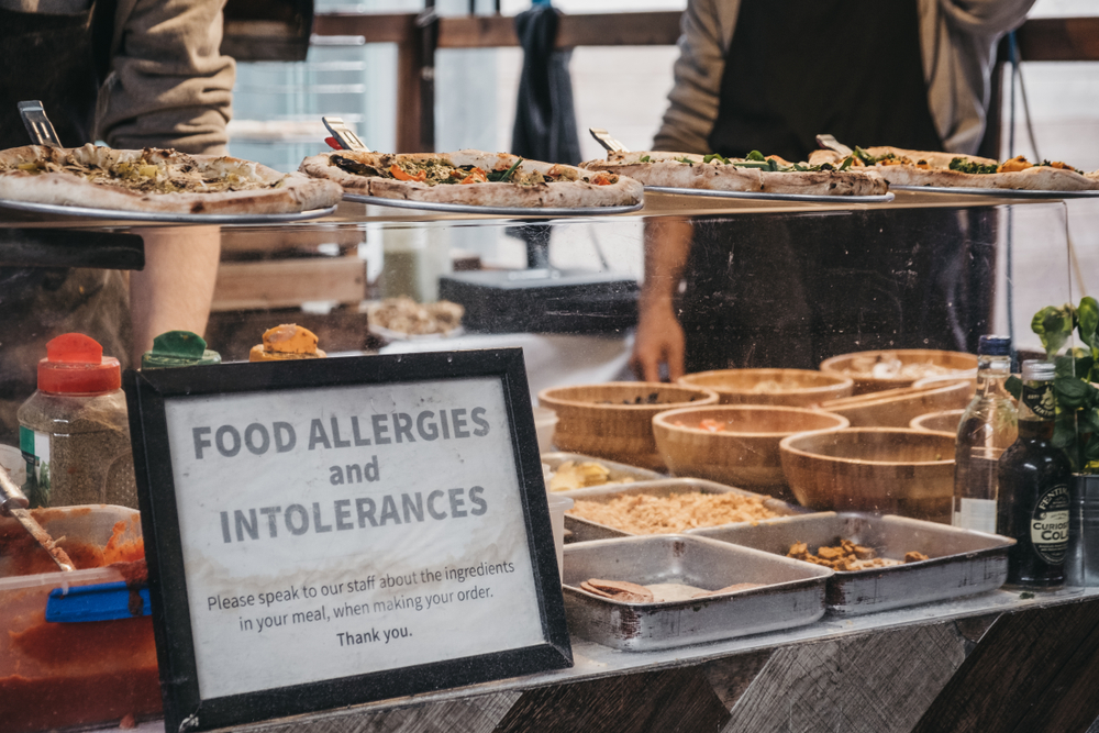 Notice highlighting food allergies and intolerances